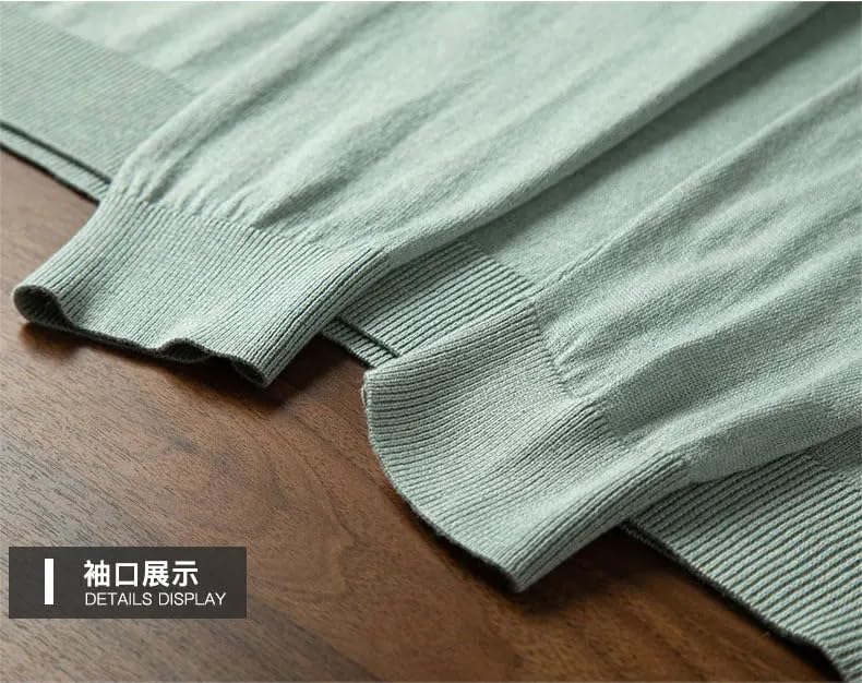 Men's Lapel Collar Pullover Solid Color Knitted Sweaters Long Sleeve Loose Fit Sweater3