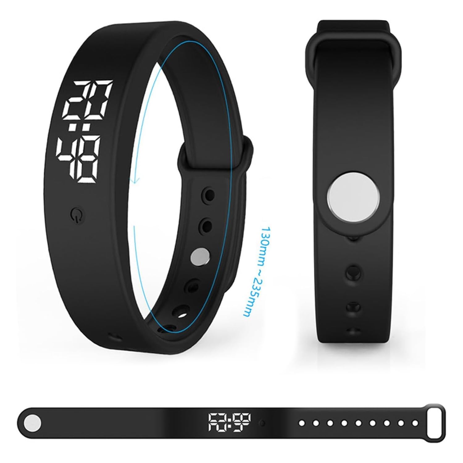 Vibrating Alarm Clock Watch for Heavy Sleepers, Silent Wake Up Bracelet & Smart Wristband, Wearable Vibration Wrist Alarm, Non-Audible Sleep Wristband for Men & Women — view 2