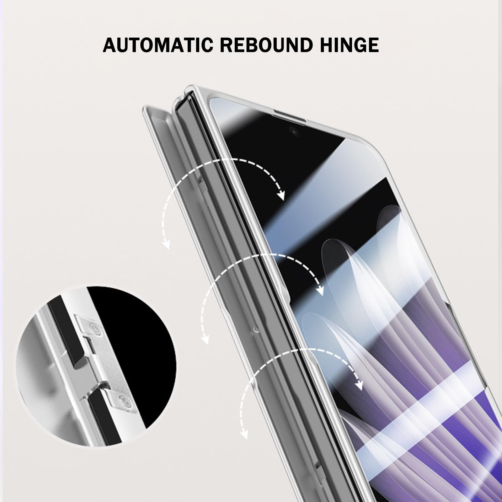 Cover per Oppo Find N5, Protezione Privacy Vetro Temperato Anti Peeping Custodia Fotocamera Protezione Supporto Cerniera AntiGraffio Guscio,Viola,Find N5