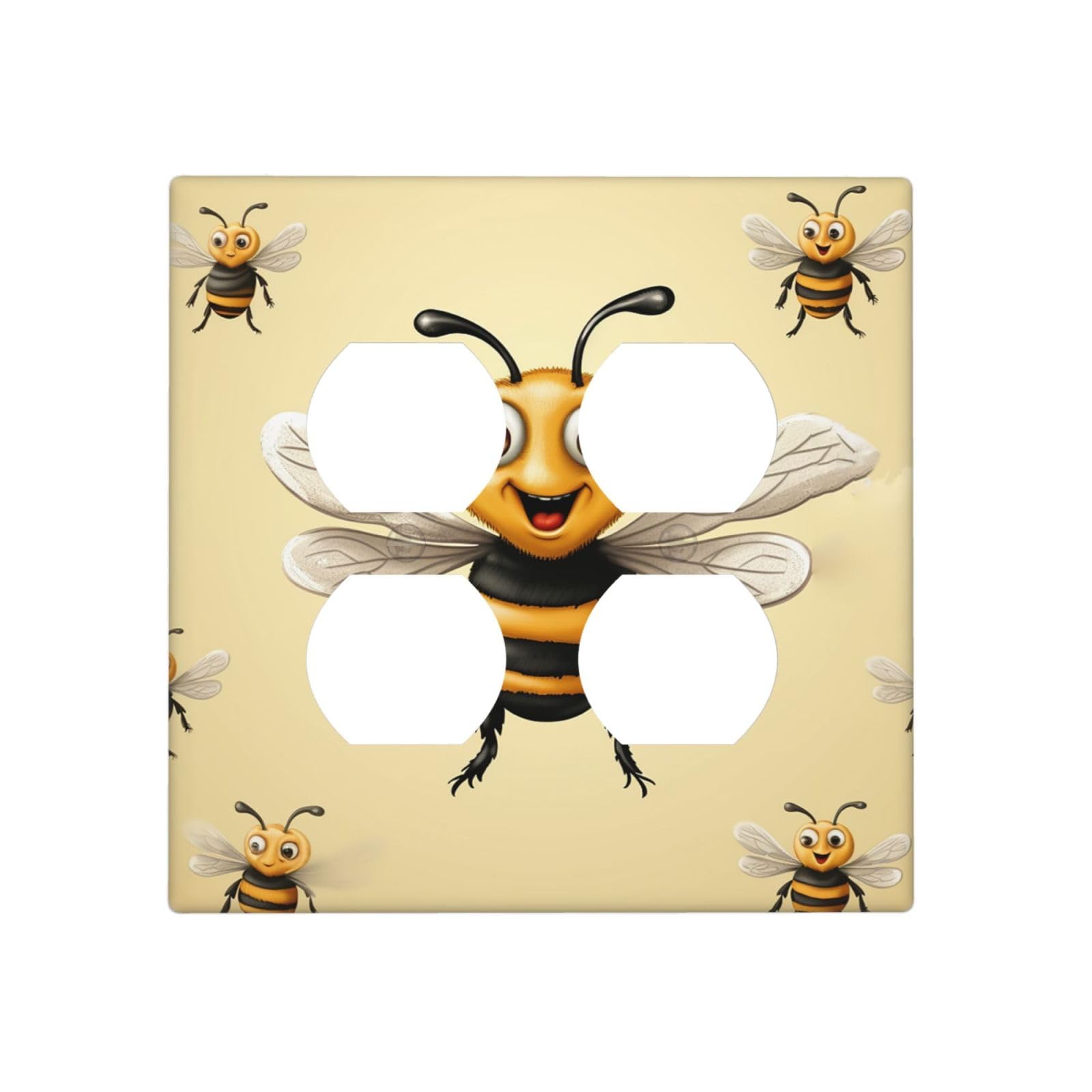 Decorator Wall Plate 2 Gang Light Switch Covers Honey Bee Wallplate Double Toggle Switch Plate Standard Size Electrical Outlet Covers Decorative Wall Switch Plate Cover