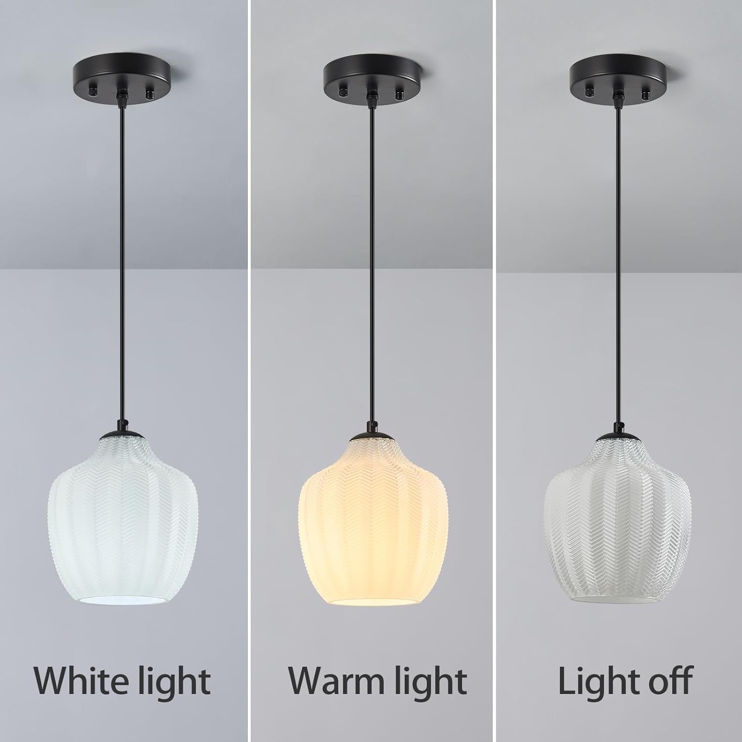 Milky Luster Glass Pendant Lights Kitchen Island 6.29 in Glass Globe Pendant Light Fixture Adjustable Modern Farmhouse Pendant Lighting for Bedroom Dining Room(1 Pack)