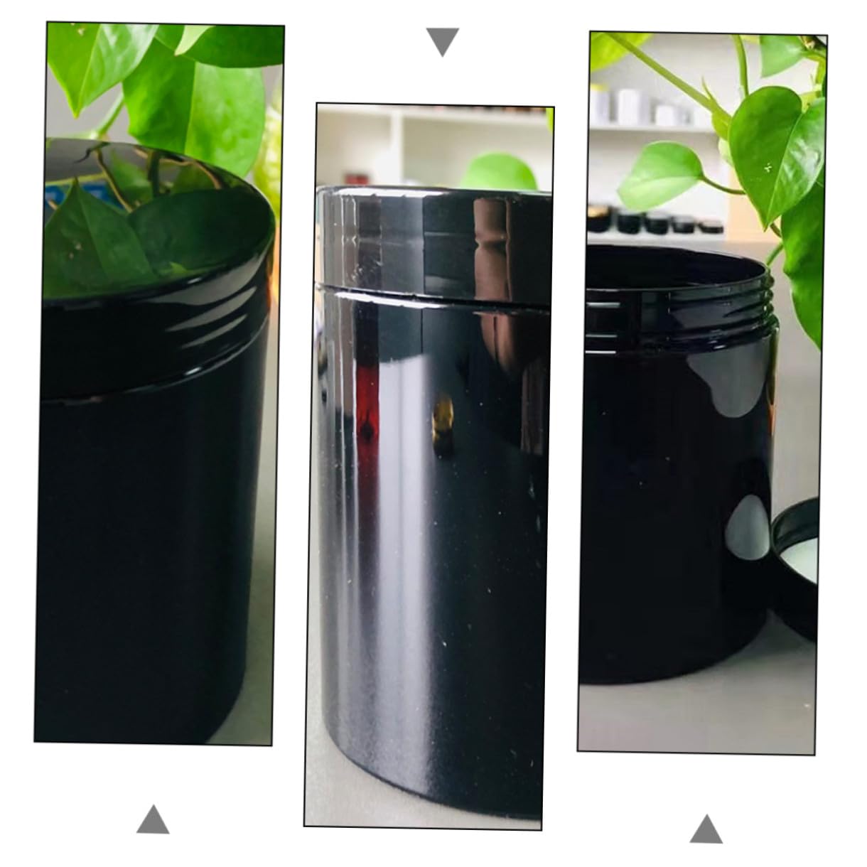 SHERCHPRY 12pcs Pot Cosmétique en Plastique Pet 500ml Noir Large Ouverture Facile à Nettoyer pour Voyage et Cosmétiques