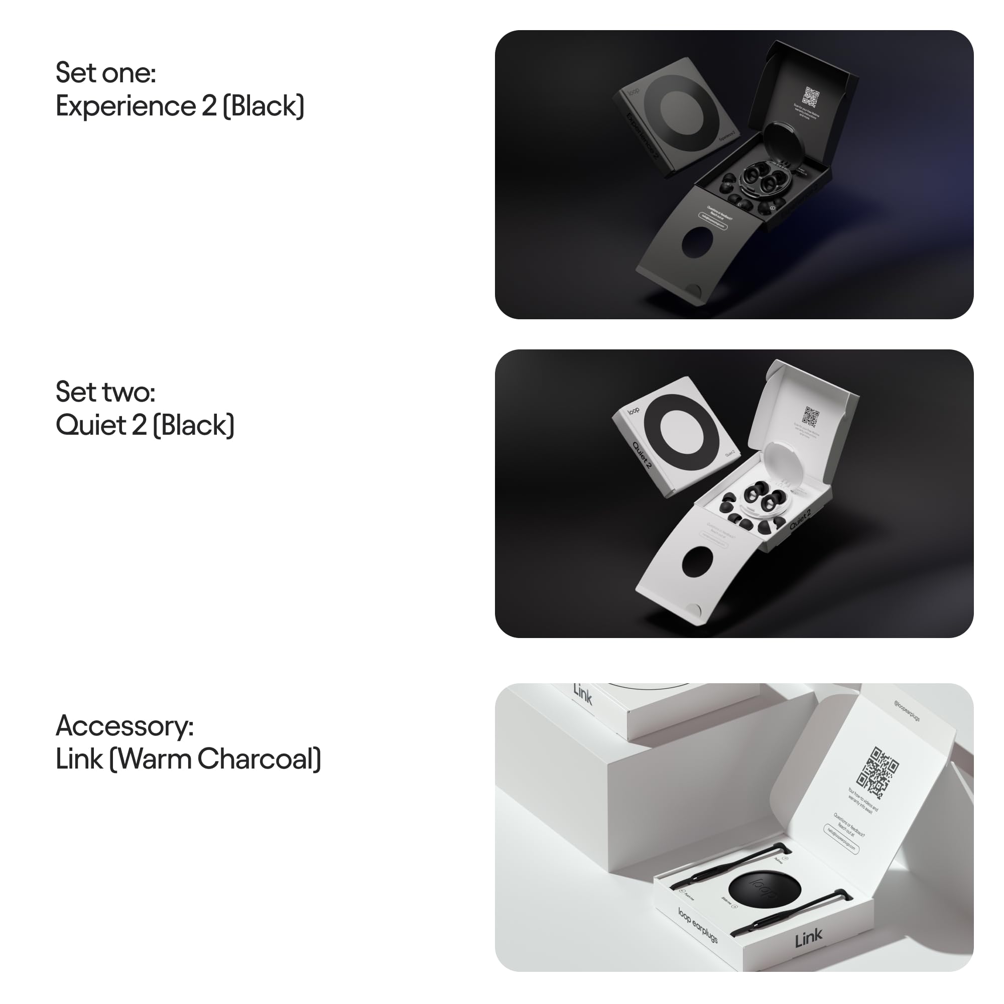 Loop Earplugs Day & Night Link Set (Zweierpack) – Quiet 2 + Experience 2 + Loop Link | Wiederverwendbare Ohrstöpsel für Schlaf, Fokus, Geräuschempfindlichkeit, Musik, Veranstaltungen und meh