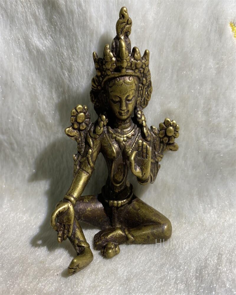 Mini Copper Chinese Brass Tara Buddha Statue Metal Handicraft - huMiniCop#224421 (Other)