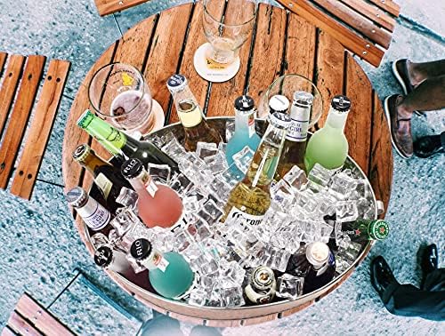 Miniatura 5 de Bañera de bebidas de 12 L, cubo de champán de acero inoxidable, cubo de hielo grande con asas, cubo de bebida para fiestas, bar en casa