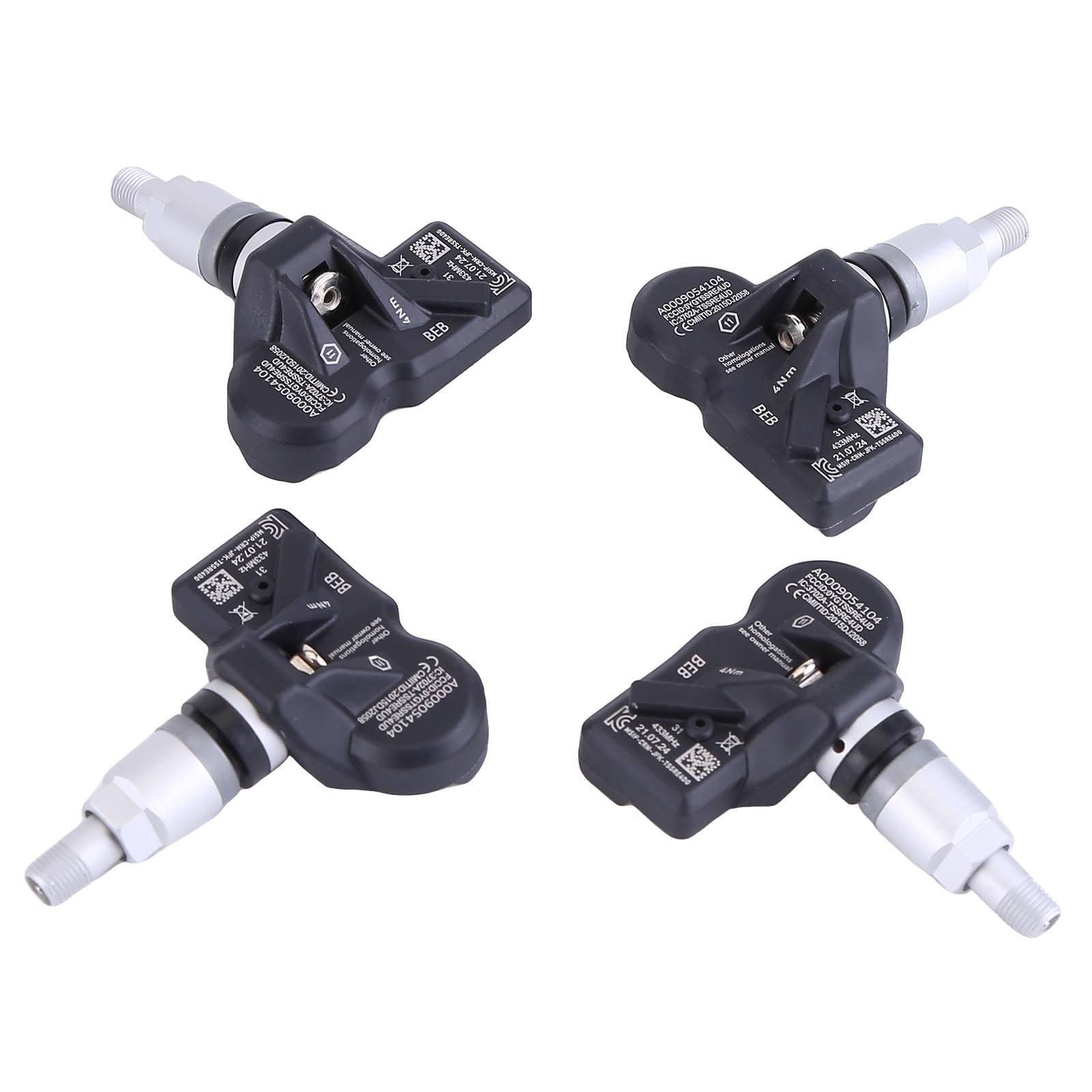 BYNYXI 4 sensori di pressione pneumatici TPMS A0009054104 compatibili per Mercedes W213 Classe A W177 W167 W247 W257 RDK Sensori di pressione pneumatici Sistema di monitoraggio della pressione