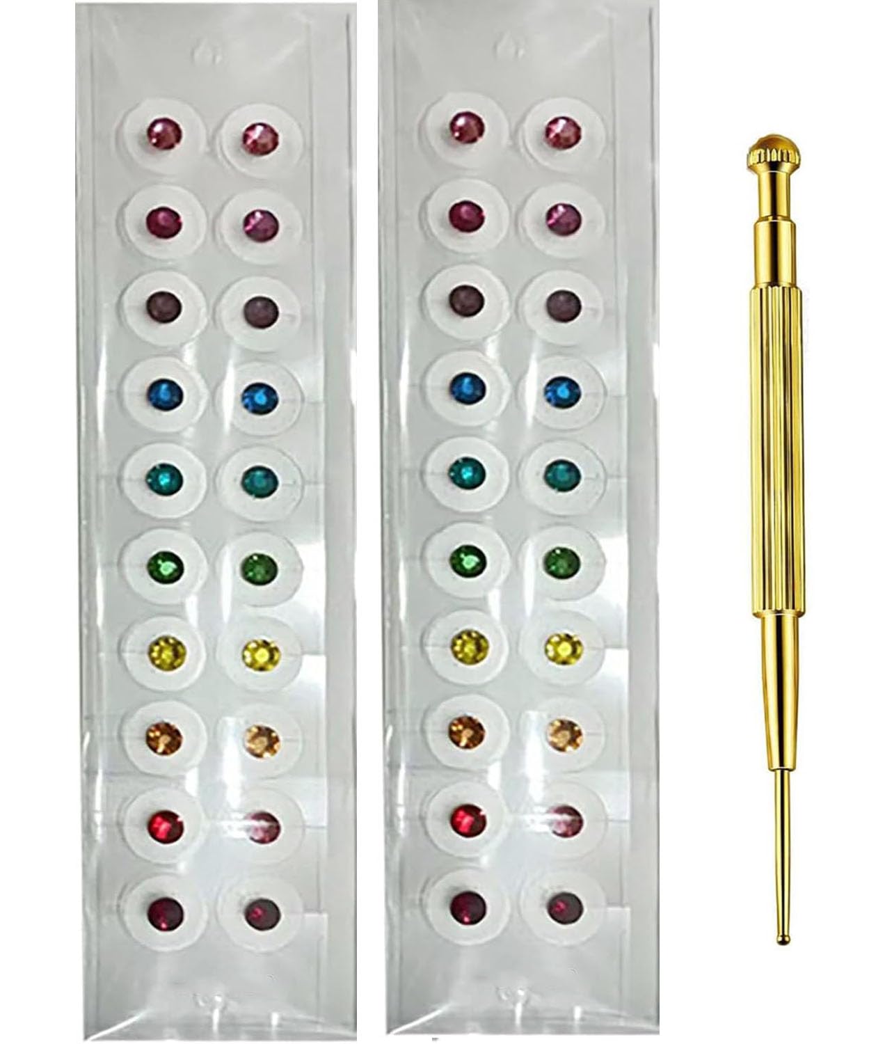 Acupuncture Ear Seeds Press Seeds 400 Pcs Acupressure Ear Beads Ear Counts Acupuncture Acupressure Tools Disposable with Acupuncture Point Chart Probe for Balance & Wellness (Color 40pcs)