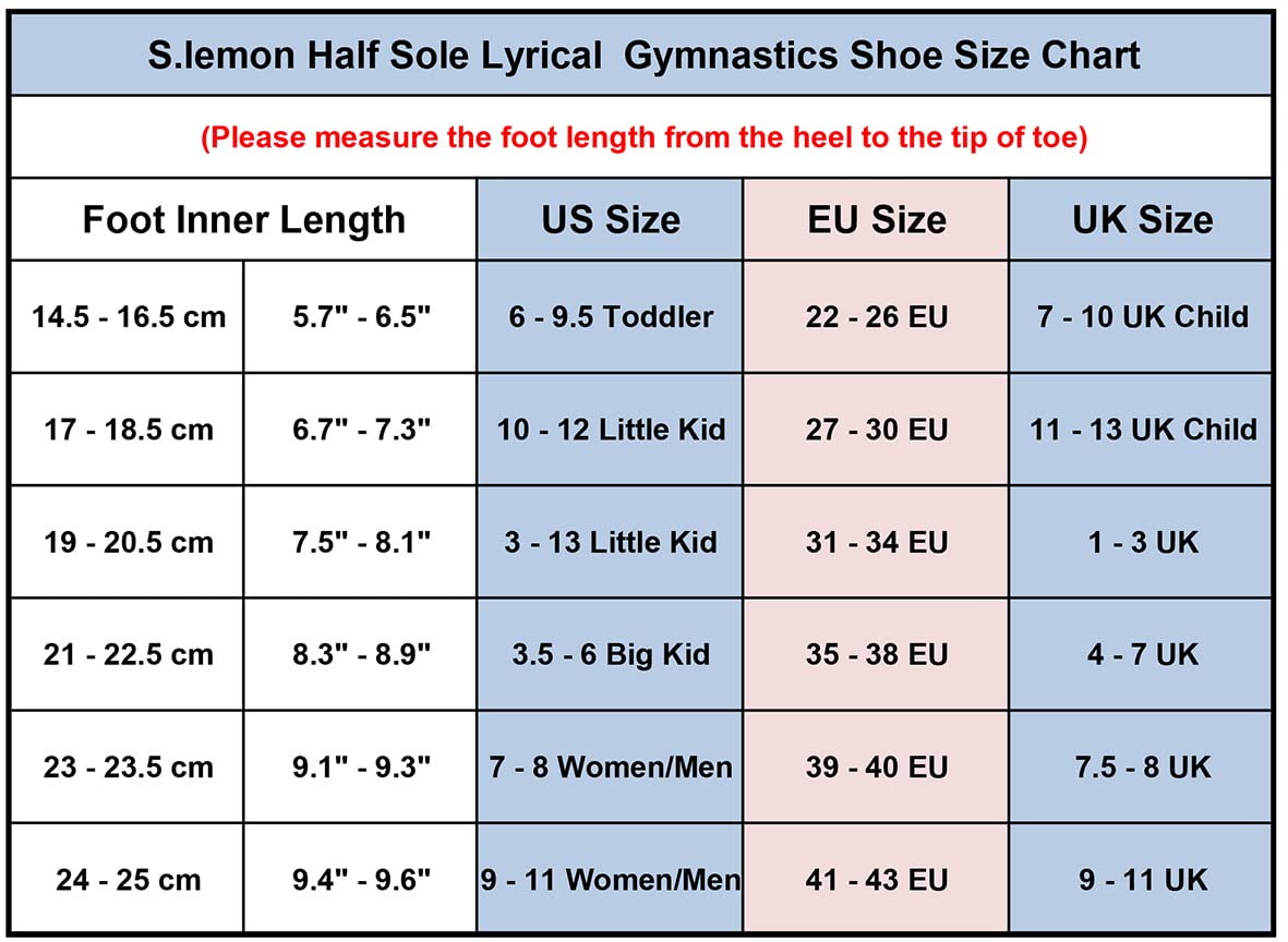 s.lemon Rhythmic Gymnastics Shoe Half Sole Ballet Dance Toe Turning