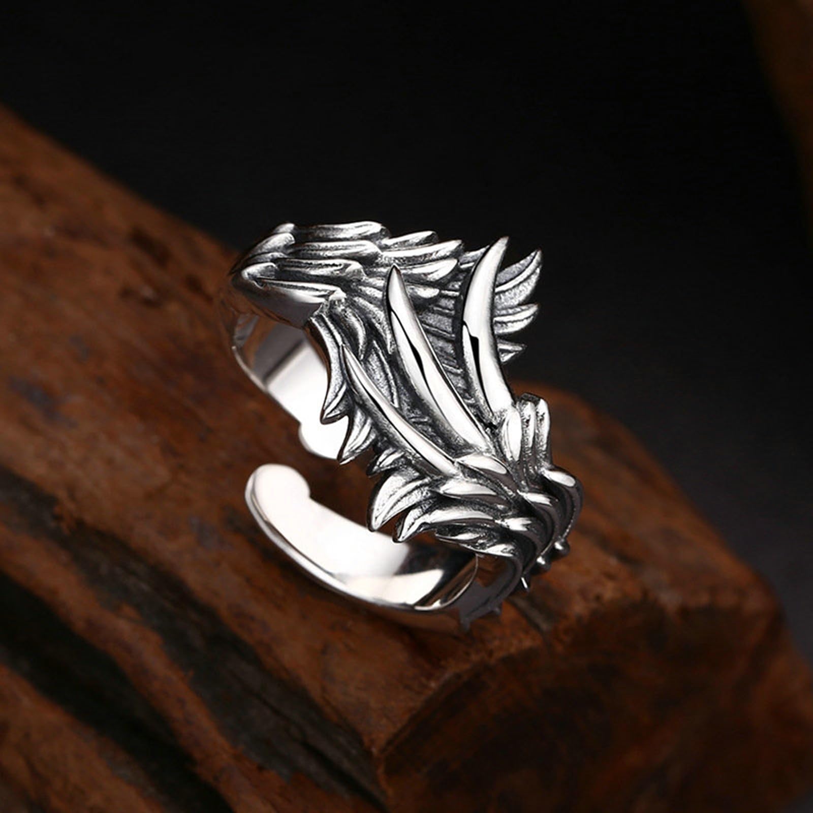 Bague en Argent 925 Homme Réglable Ouverte