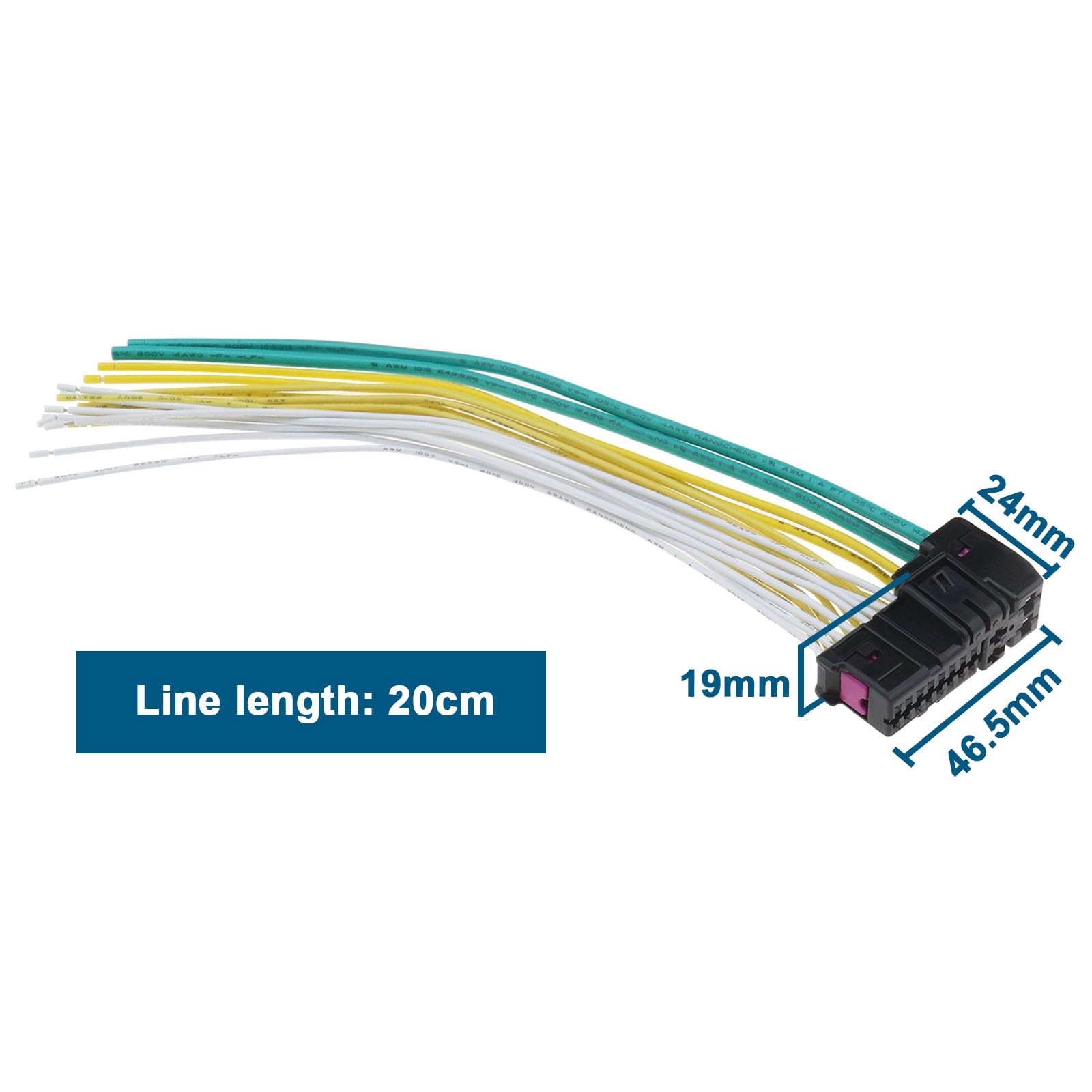 OTOTEC Conector de reparación de puerta de coche de 20 pines, arnés de cableado, empalmes de conector de puerta de telar, cable de 20 cm, compatible con piezas de vehículos A2 A3 A4 A6 TT