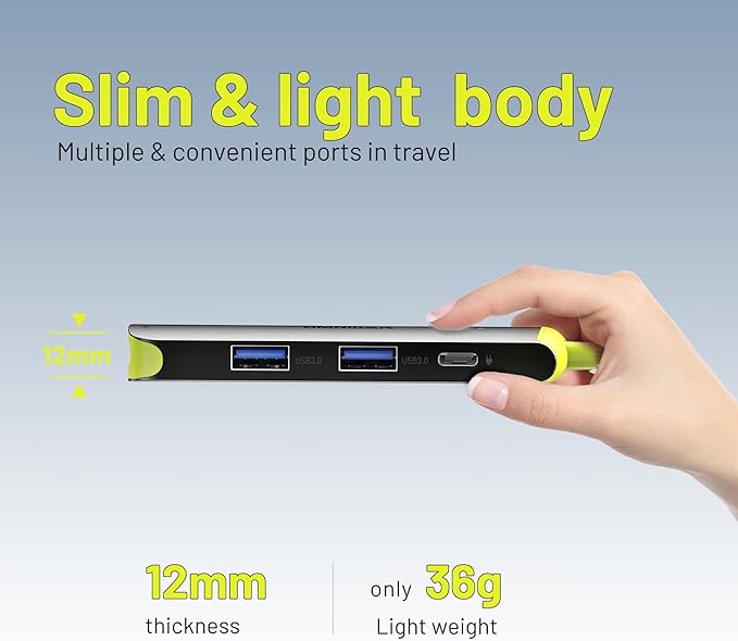 Hub USB C 4 en 1 con HDMI 4K, 2 Puertos USB 3.0 y Carga PD 100W miniatura 7