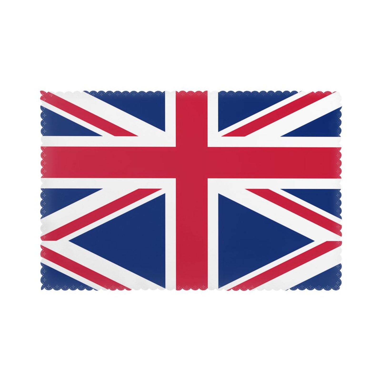 YYHWHJDE British flag Prints Placemats Set of 6 12x18in - Engineered for Durability & Heat Resistance Polyester