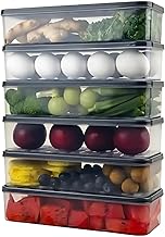 Molimoli 6-Piece Airtight Food Storage Containers – BPA-Free Plastic, Stackable Pantry & Fridge Organisers with Lids, Clear Reusable Boxes (Transparent-Black lid, 1200ml)
