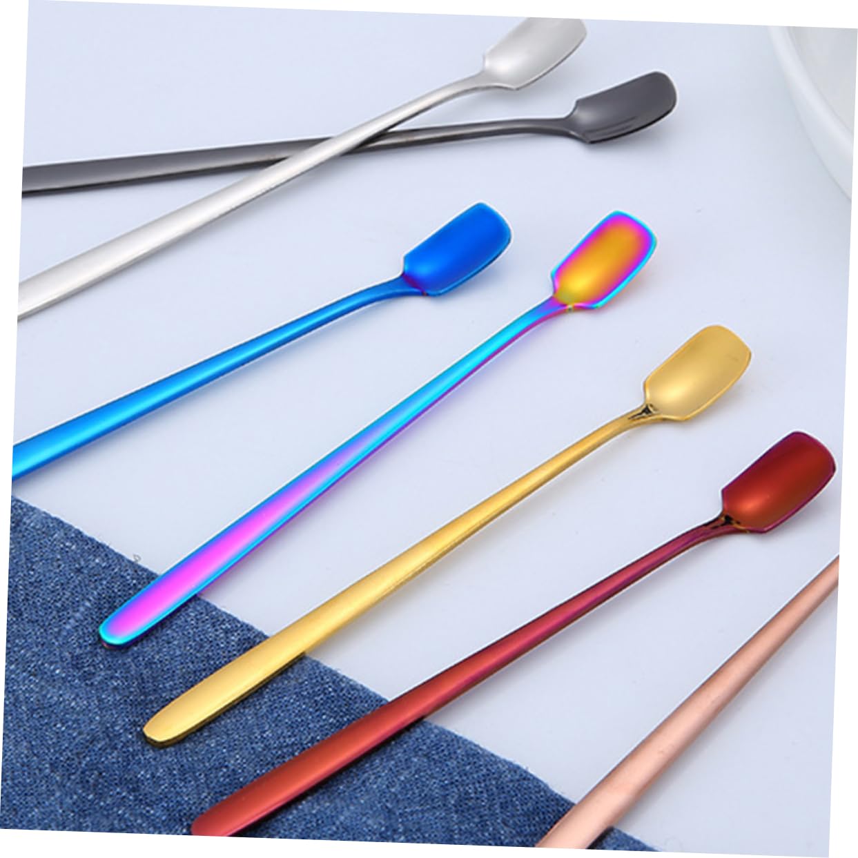 BRIGHTFUFU Stirring Spoon for Coffee Stainless Steel Cutlery Mixing Spoon Multi-purpose Serving Utensils for Home