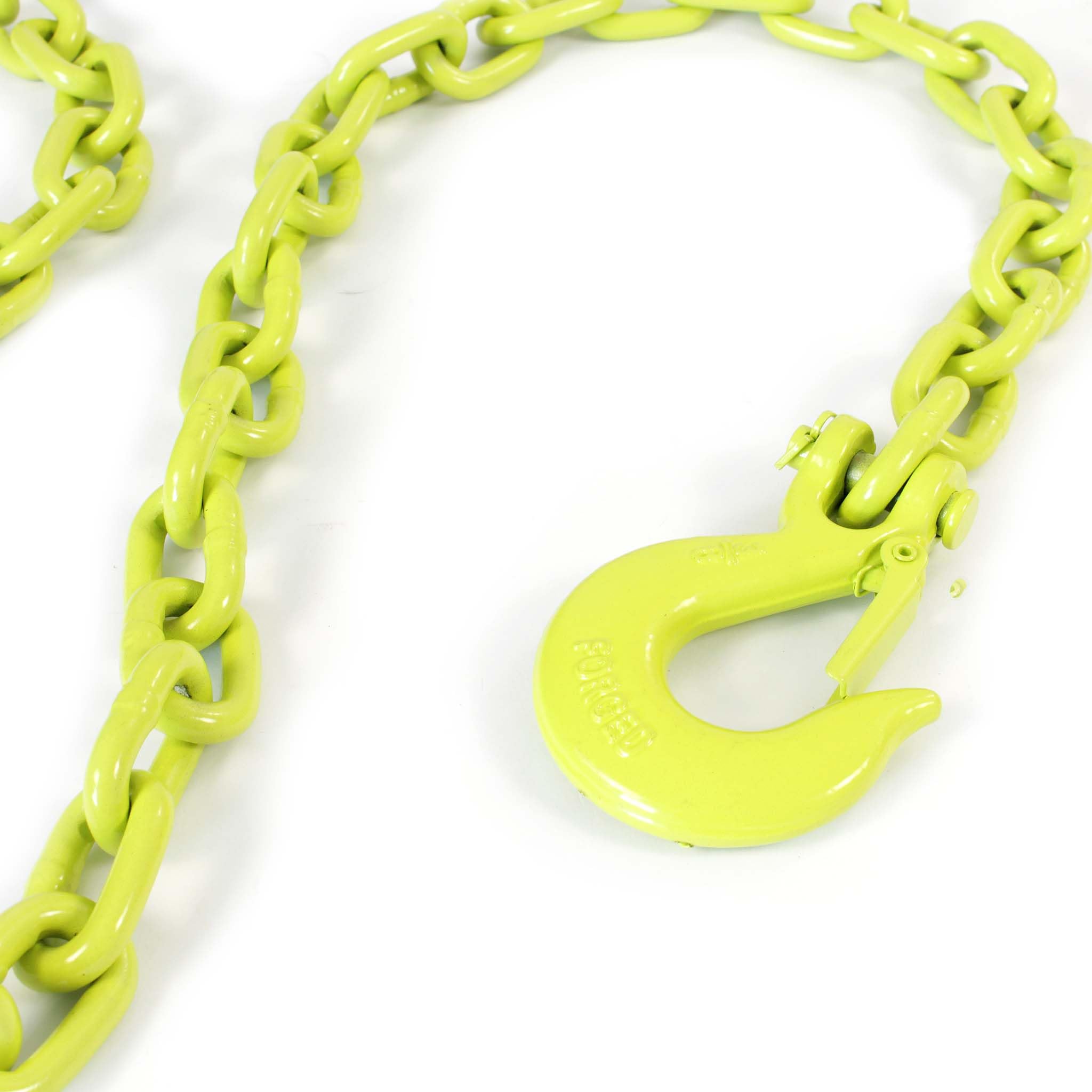XPOtool Chaîne forestière tracteur ronde – 1,83 m x 10 mm – capacité 680 kg – avec Maillon de suspension et Crochet – Outil pour Abattage et Débardage sylviculture