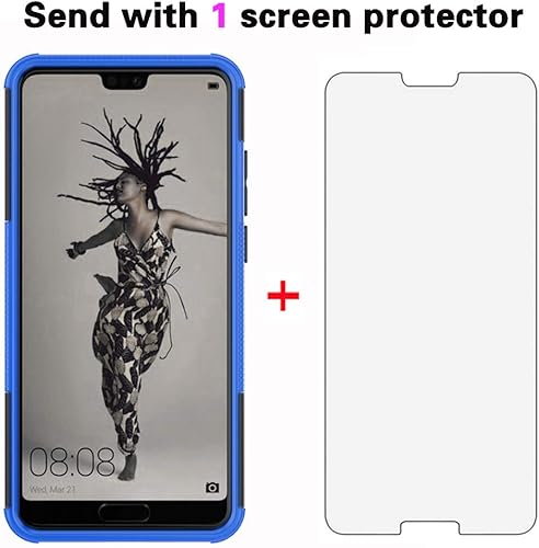 Miniatura 61 de Funda de teléfono para Huawei P20 Pro con protector de pantalla de vidrio templado y soporte soporte rígido híbrido protector accesorios para celda