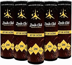 ZENDA CLUB® – Lot de 5 Jets de Scène Argentés – 2 Mètres / 20 Secondes – sans Déclencheur – Effets Lumineux Spectaculaires – Animation Professionnelle – Catégorie F1