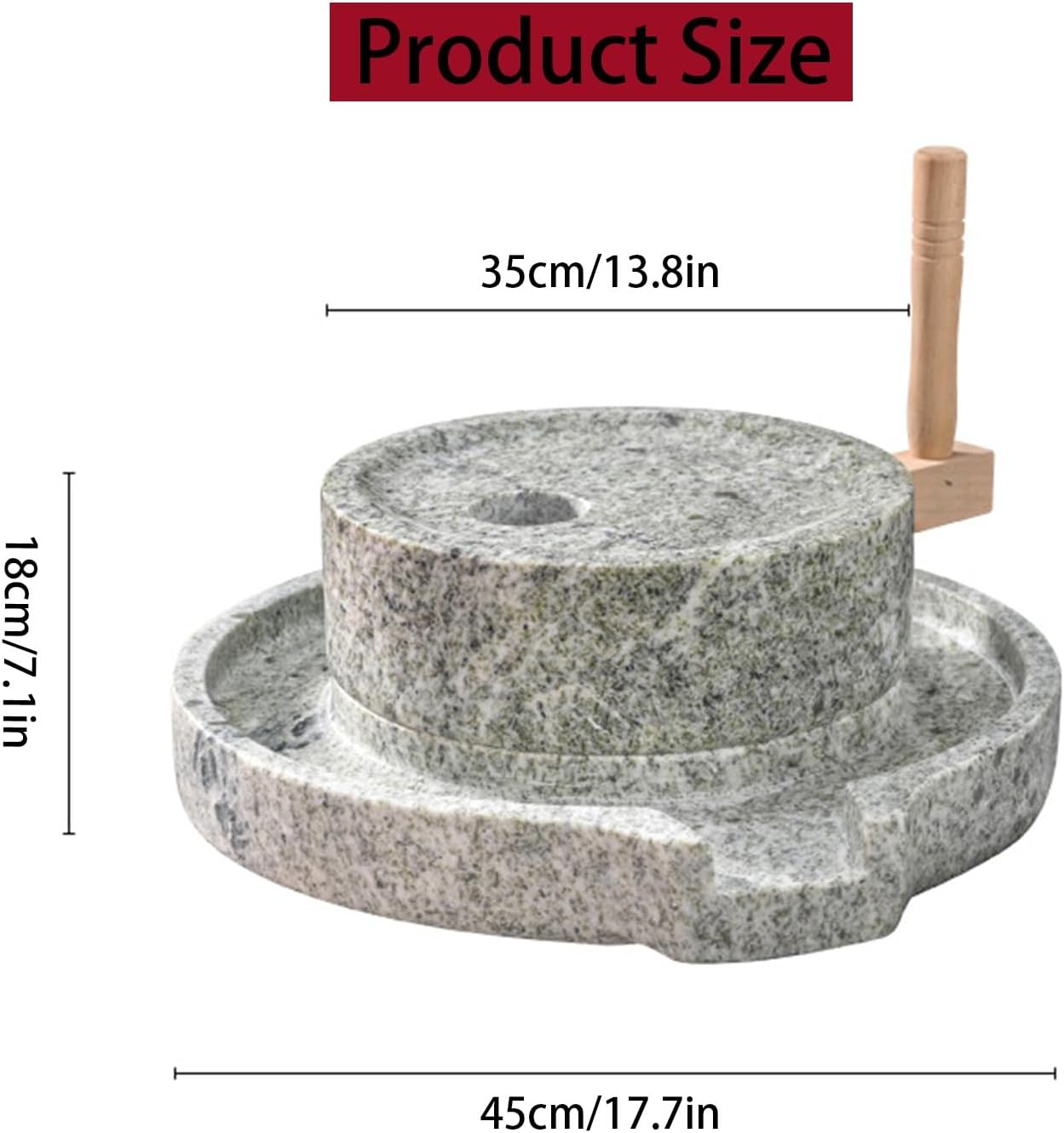 Manual Stone Grain Mill - Hand Grinder for Kitchen Use, Perfect for Grinding Wet & Dry Foods, Flour, SES, Nuts, and Seeds for Fresh Ingrents.