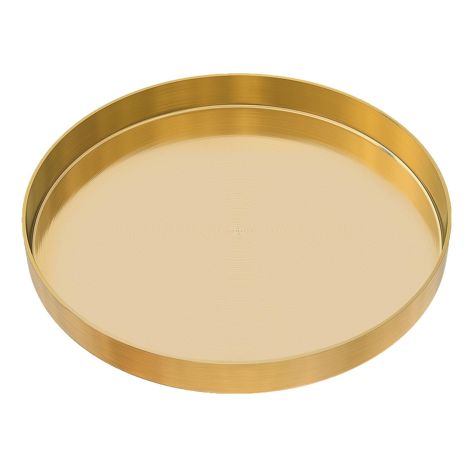 Bandejas Decorativas 20cm, Oro Acero Inoxidable Bandeja Decorativa Centro De Mesa, Bandeja Redonda para CosméTicos, Joyas, Té, Café, Bebidas, ArtíCulos De Tocador, Utensilios De Cocina