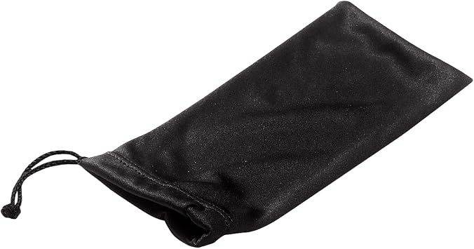 Soft Microfiber Drawstring Pouch For Sunglasses Customize Text Name or Image $1.18 Each -Sold in Pack of 250 - BLACK