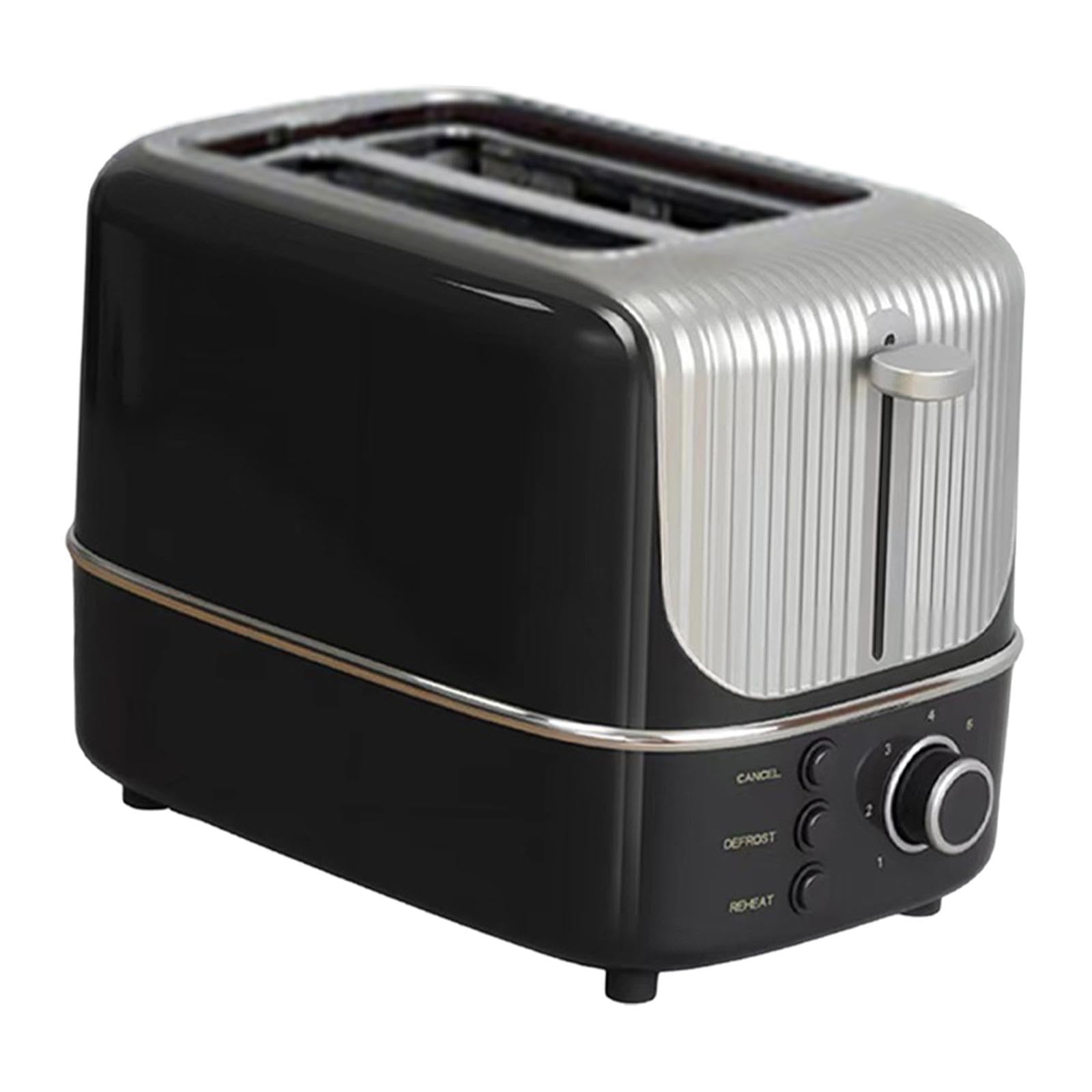 2pcs 2 Slice Toaster Home Use Compact Breakfast Machine wit | 2 Slice Toaster Home Use Compact Breakfast Machine with 9 Browning Settings Black ABS Metal-picture-38