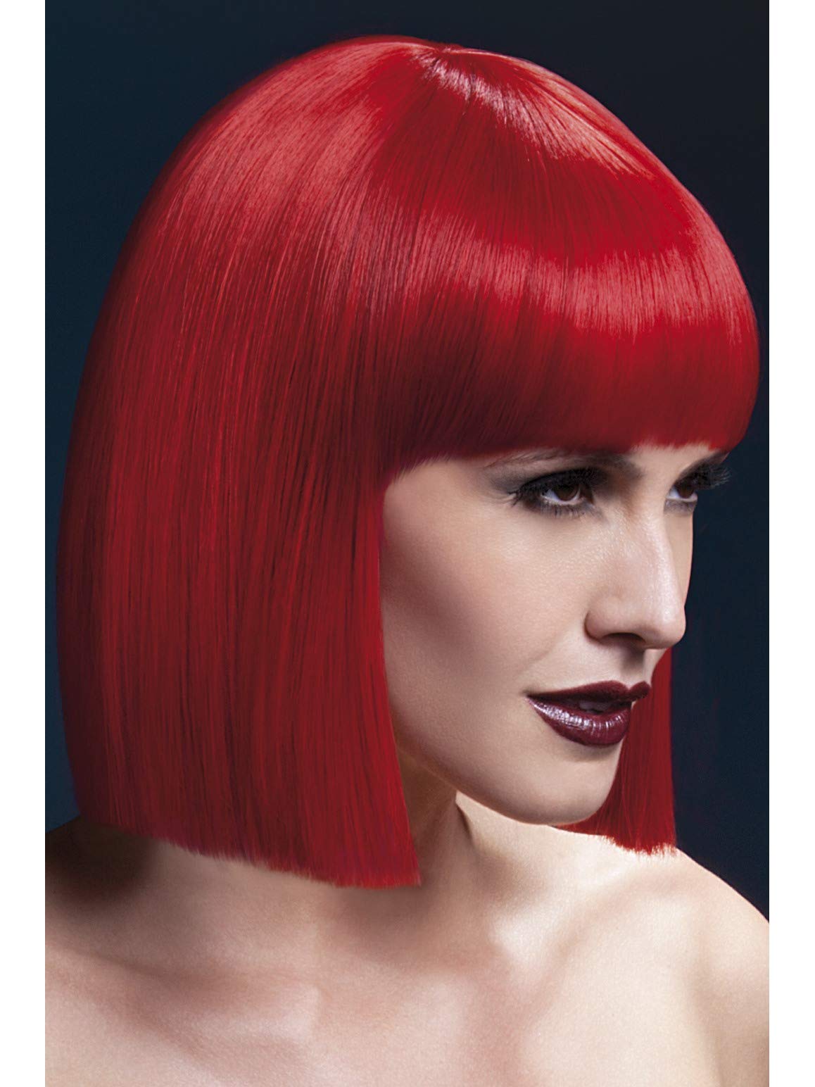 Fever Womens/Ladies Lola Wig Red One Size Blunt Cut 30cm Lightweight Fringes Boxed โ image 1
