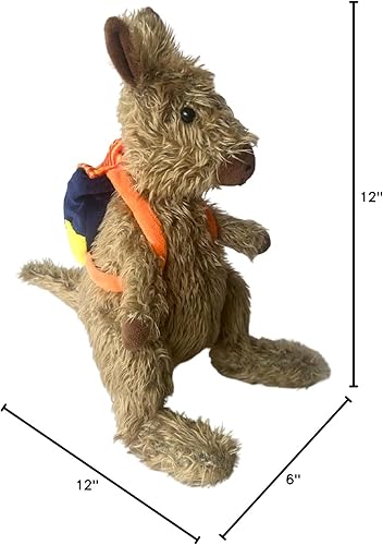 Miniatura 10 de Wally The Wandering Wallaby Animal de peluche para niños, juguete canguro ultra suave para inspirar los viajes, regalo perfecto con temática de