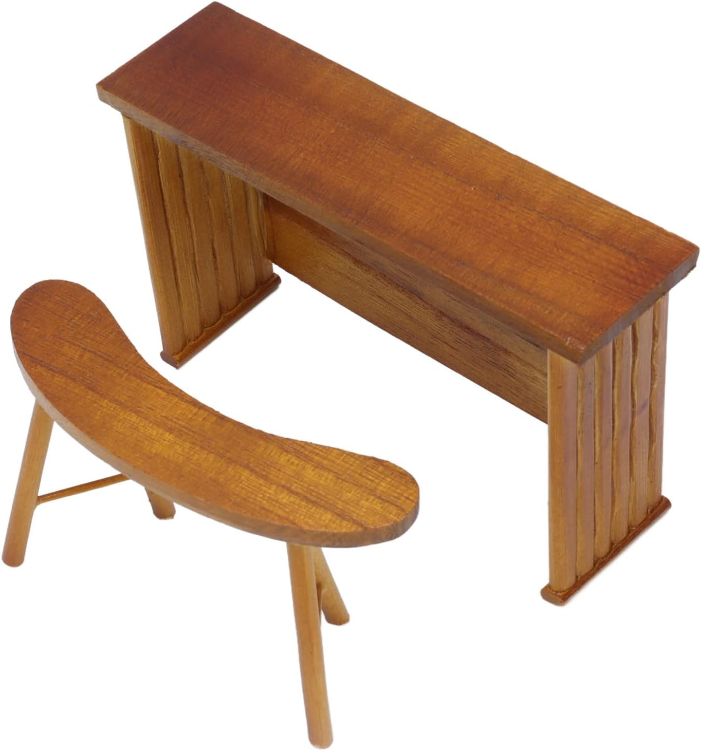 A pair of miniature modern metal bar stools.