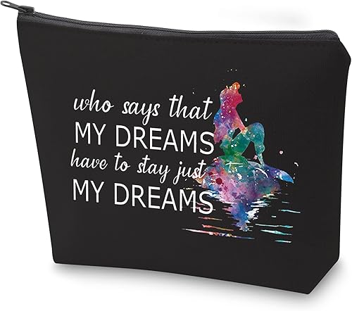 ZJXHPO Bolsa de cosméticos de sirena, bolsa de maquillaje para fanáticos de Ariel, con cremallera, bolsa de aseo de princesa sirena, regalo disponible en Yaxa Mexico