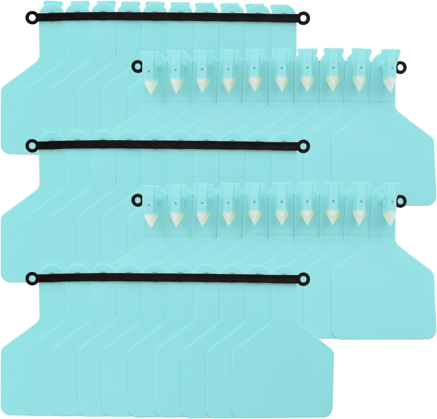 50Pcs One-Piece Cattle Ear Tags Blank Z Tags Large TPU Livestock Identification Personalized Ear Marking, Farm Animal Ear Tagger for Cattle Calf Cow Sheep Goat Horse (Blue)