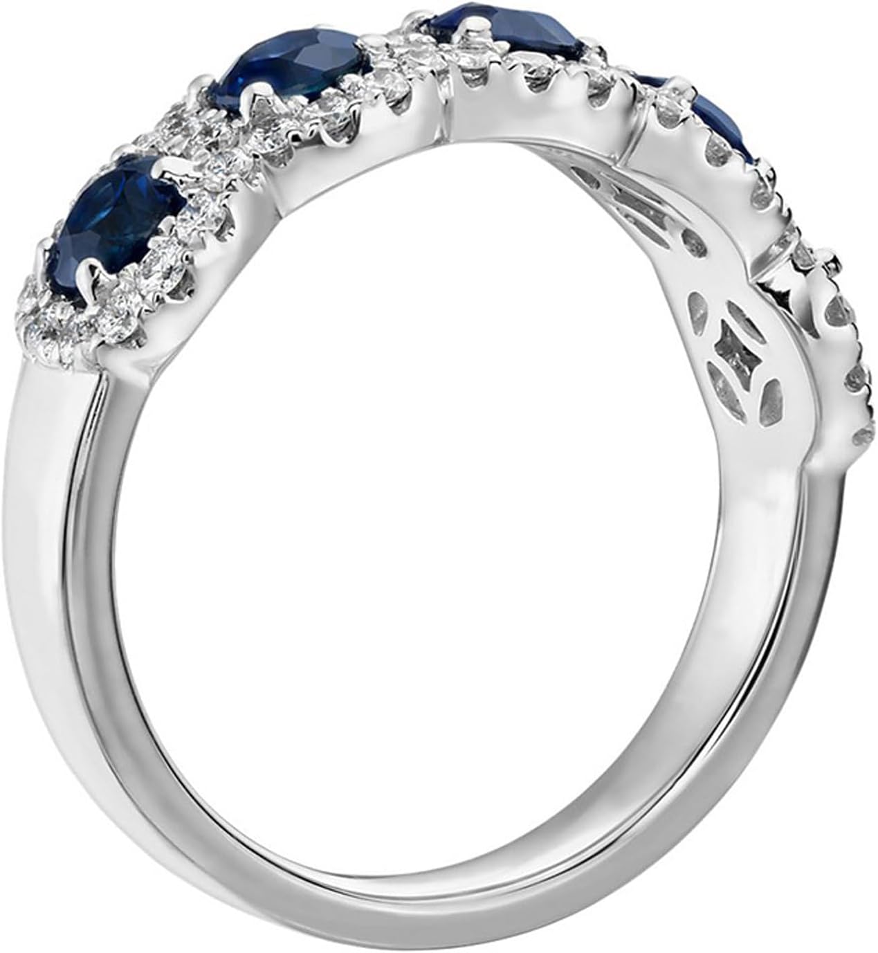 Psiroy Engagement Rings for Women, 925 Sterling Silver Plated Cubic Zirconia Stackable Half Eternity Wedding Band Anniversary Ring Trendy Jewelry - Image 4