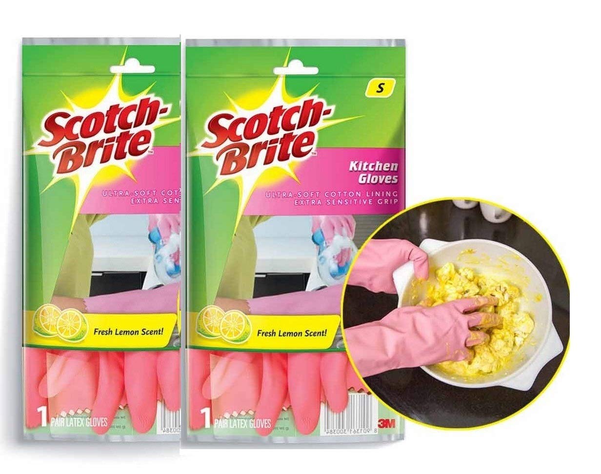 Scotch-Brite Rubber Small Kitchen Gloves- Pack Of 2 Pairs, Pink, 100 Grams (B08CBMB7CQ) Amazon Price History, Amazon Price Tracker