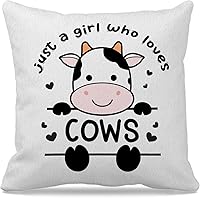 Vista 1 de Funda de almohada decorativa con temática de vaca de 18 x 18 pulgadas, con diseño de vaca lechera, para el hogar, sala de estar, habitación