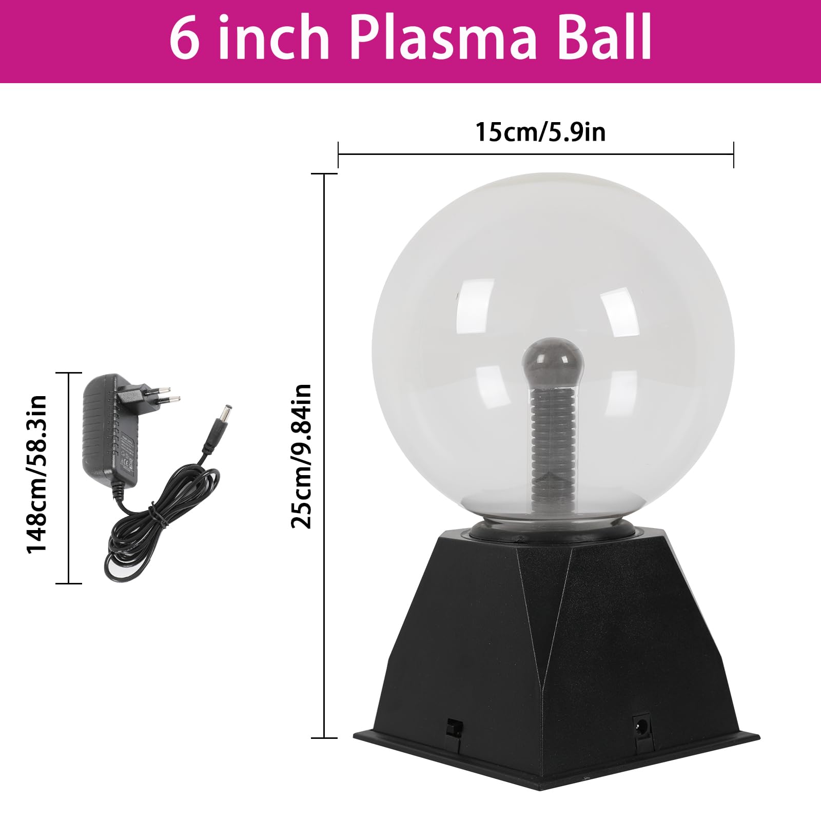 Sfera al Plasma 15CM 6 Pollici, Lampada Fulmini Magica