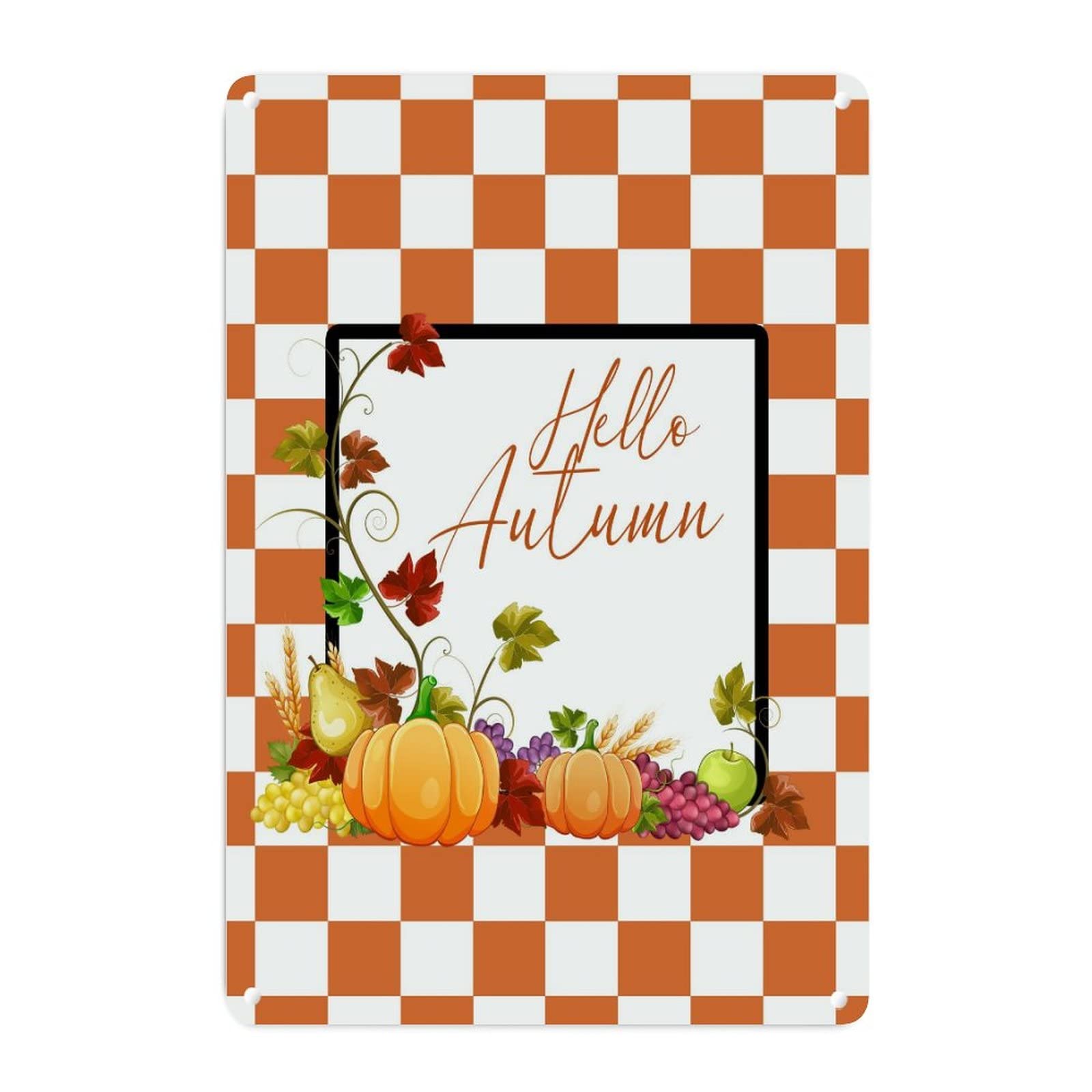 Plaque en métal Happy Thanksgiving pour porche et cuisine rustique