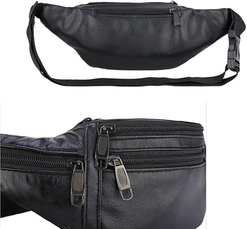 Vista 8 de Riñonera de piel, para hombres y mujeres, bolsa deportiva para viajes, caminar, correr, senderismo, ciclismo