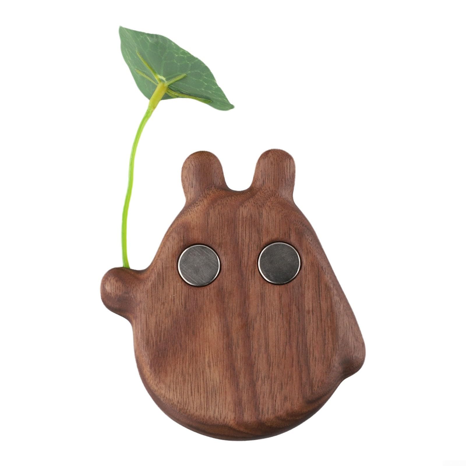 Sonnette noire en noyer, sonnette en forme de Totoro pour propriétaire de boutique, sonnette en bois de dessin animé pour la maison, épicerie, café