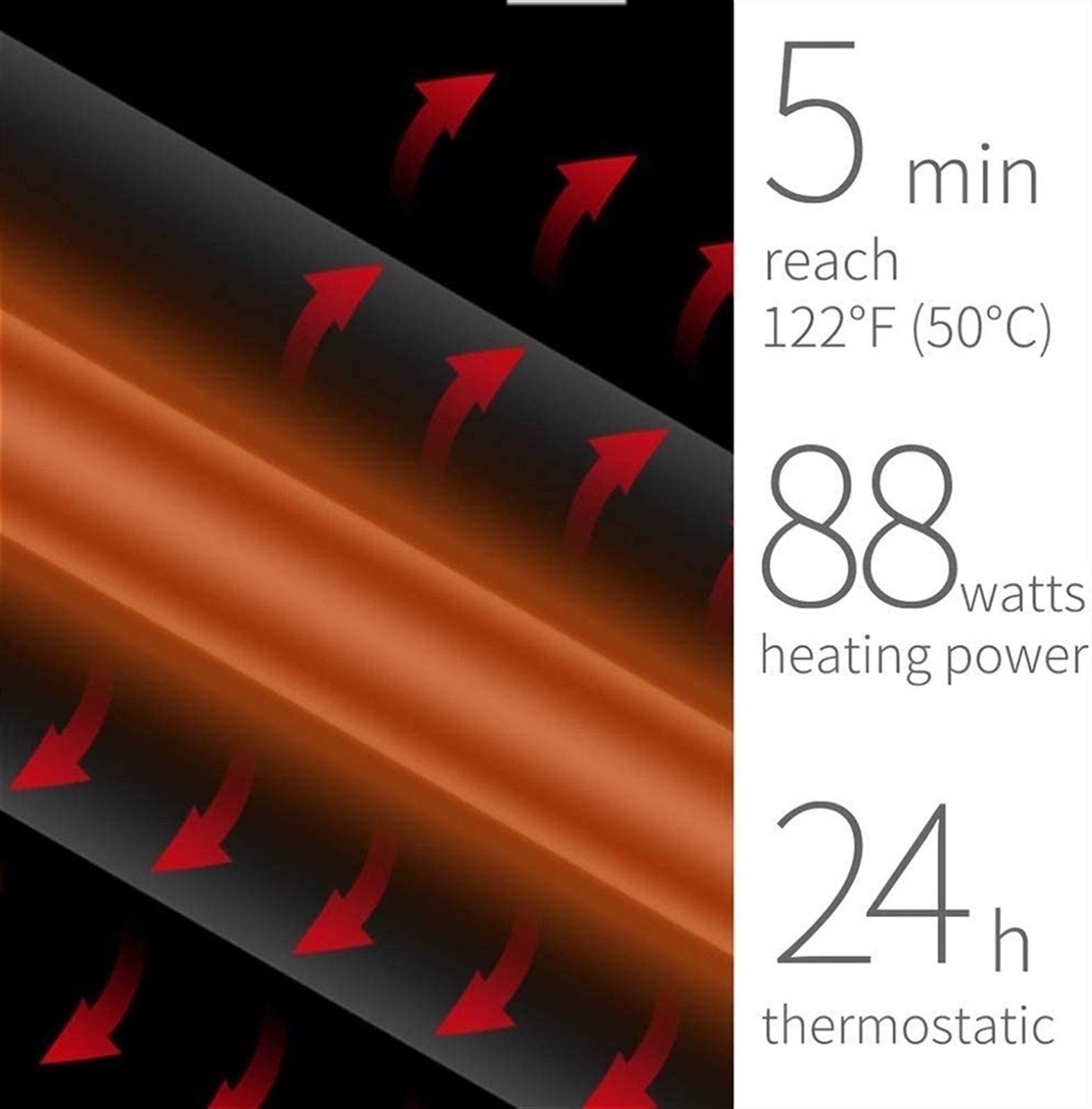 Toallero eléctrico con Temporizador, calefactable, para Pared, con Temporizador Integrado, Indicadores LCD y termostato Integrado.