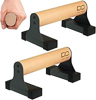 Double Circle Parallettes Push-Up Bars: Ergonomic Wooden Handles, Non-Slip Stability for Calisthenics & Wrist-Friendly Strength Training