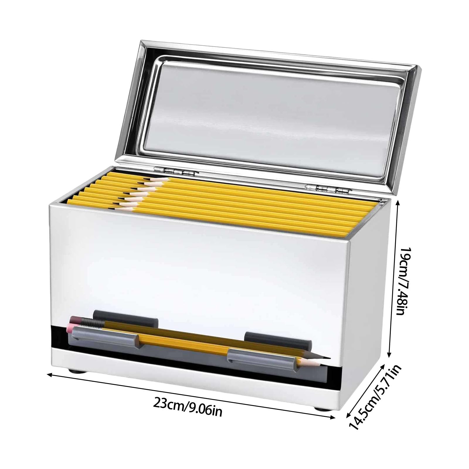 Schreibtischzubehör Bleistiftspenderhalter, rostfreier Edelstahl für effiziente Arbeitsplatzeinrichtungen, Metall Bleistift Organizer für den Schreibtisch
