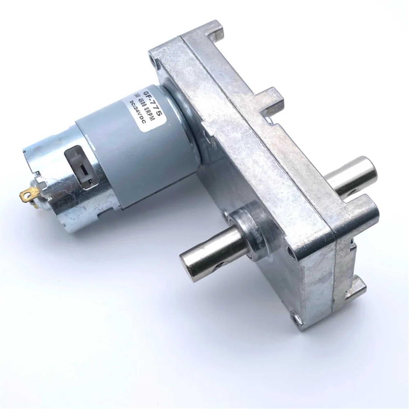 FBPQRCONS GF-775 Super Torque DC Gear Reducer Motor 6V 12V 24V Double Shaft CW/CCW Blower Steering(6V,8rpm)
