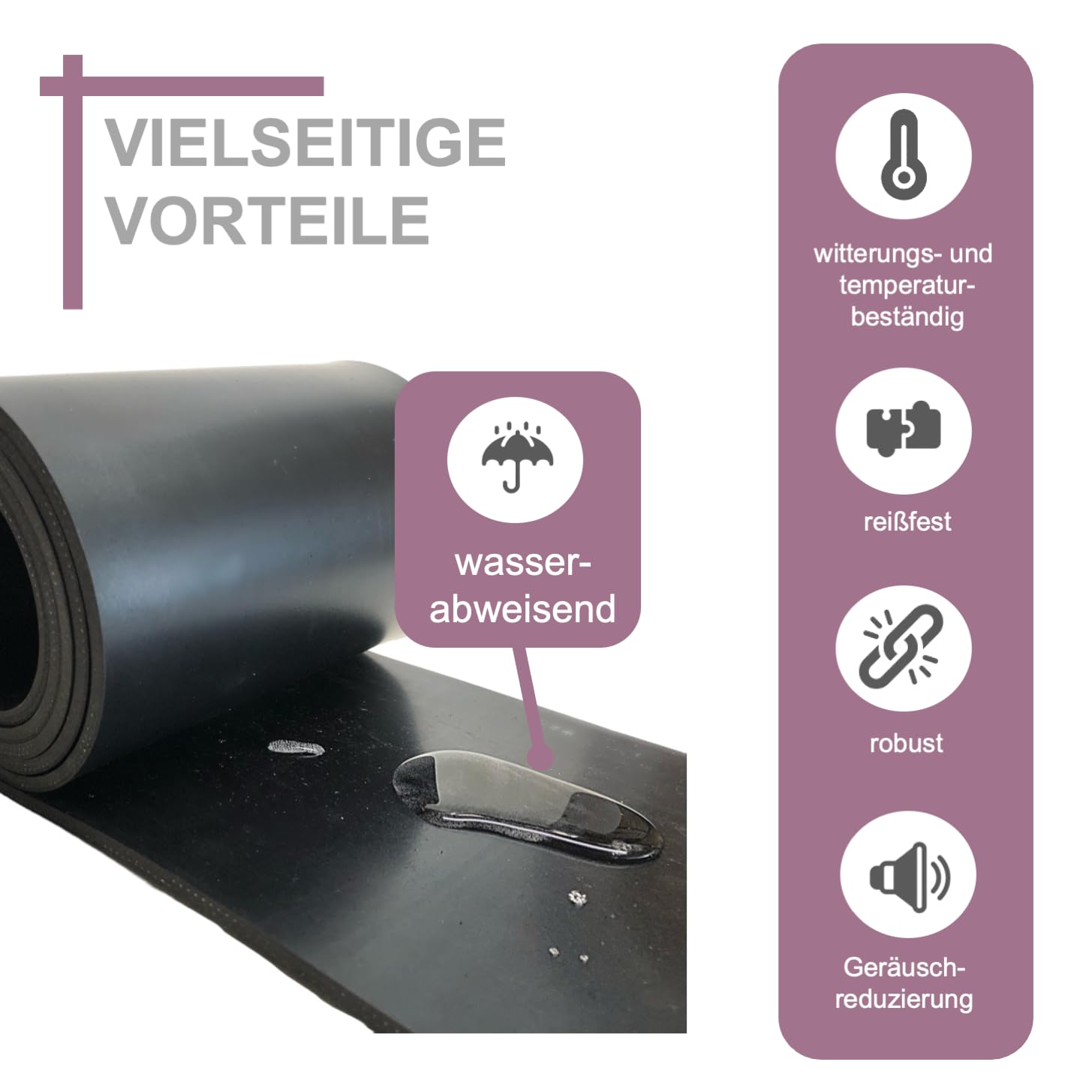 sarian Gummistreifen 150mm (15cm) breit - Auswahl: 3mm bis 10mm stark 0,5m bis 10m lang Gummimatte Gummiplatte Hartgummi Gummiprofil Gummiläufer Gummileiste Gummilippe Vollgummi