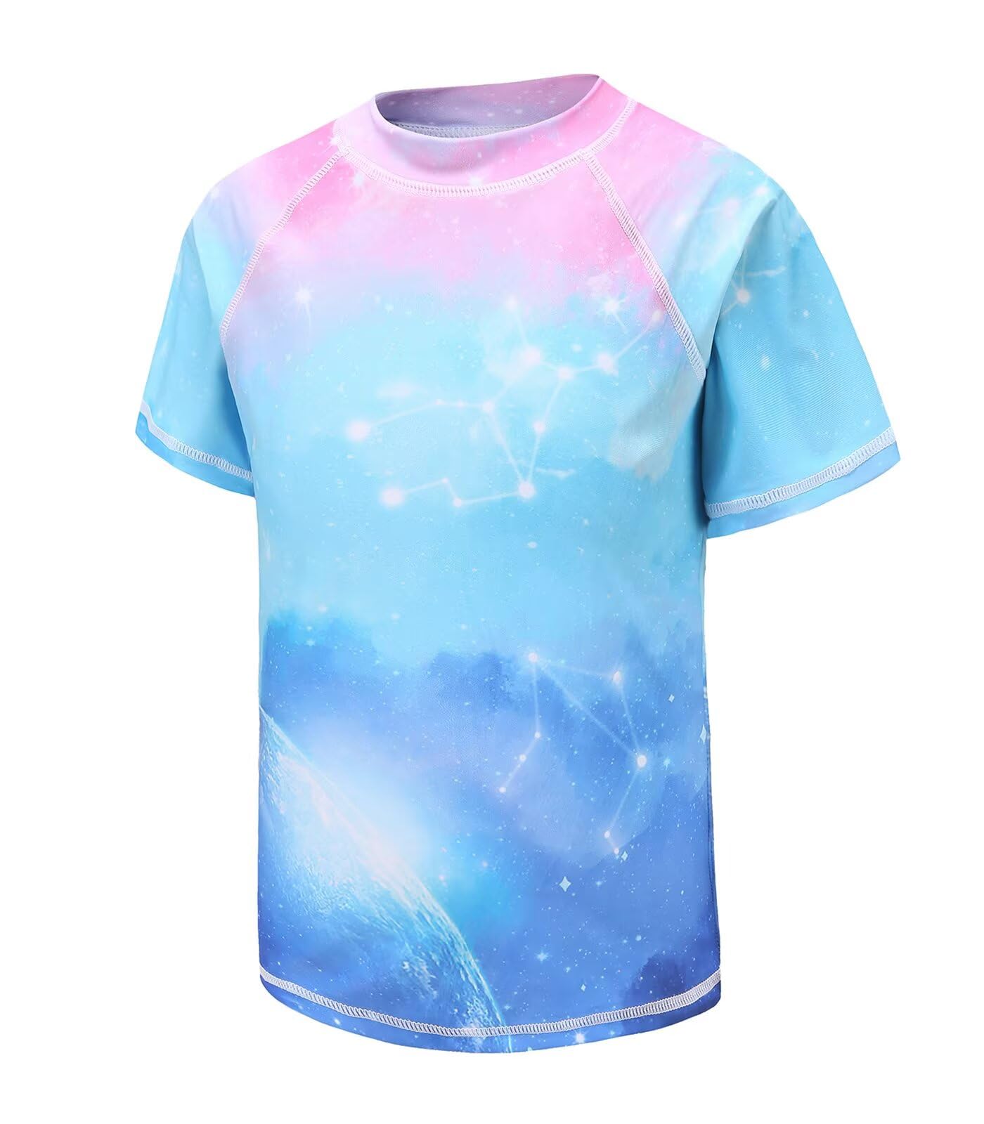 Aisyee Schwimmshirt Mädchen Einteiler Kurzarm Badeshirt Kinder Mädchen Badeanzug 110 164/5-16 Jahre