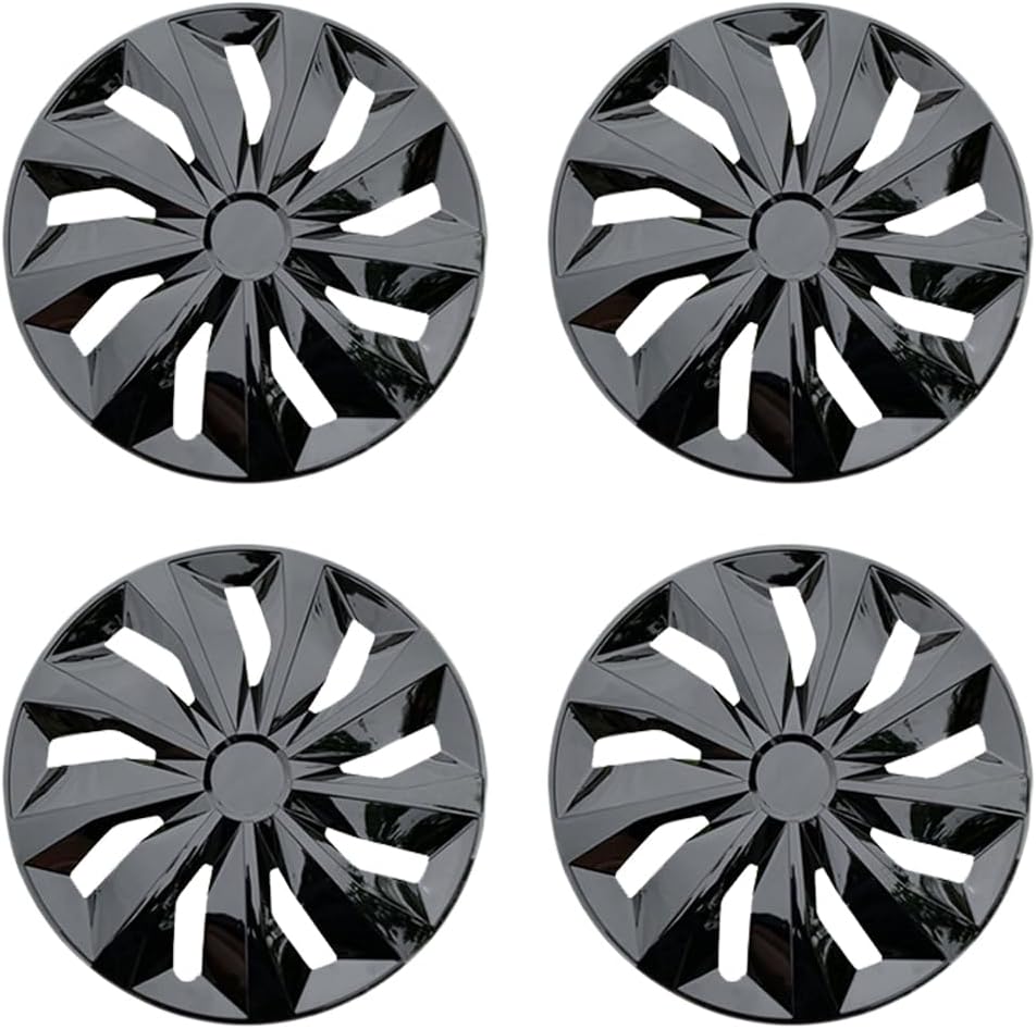 Hubcaps Wheel Cover Replacement Size R14 Hub Cap Universal-Fit Steel Wheels Rims Cover ABS Tire Caps for Most Car Truck Sedan SUV -Set of 4?14-inch?Black? TT-Black 14-inch