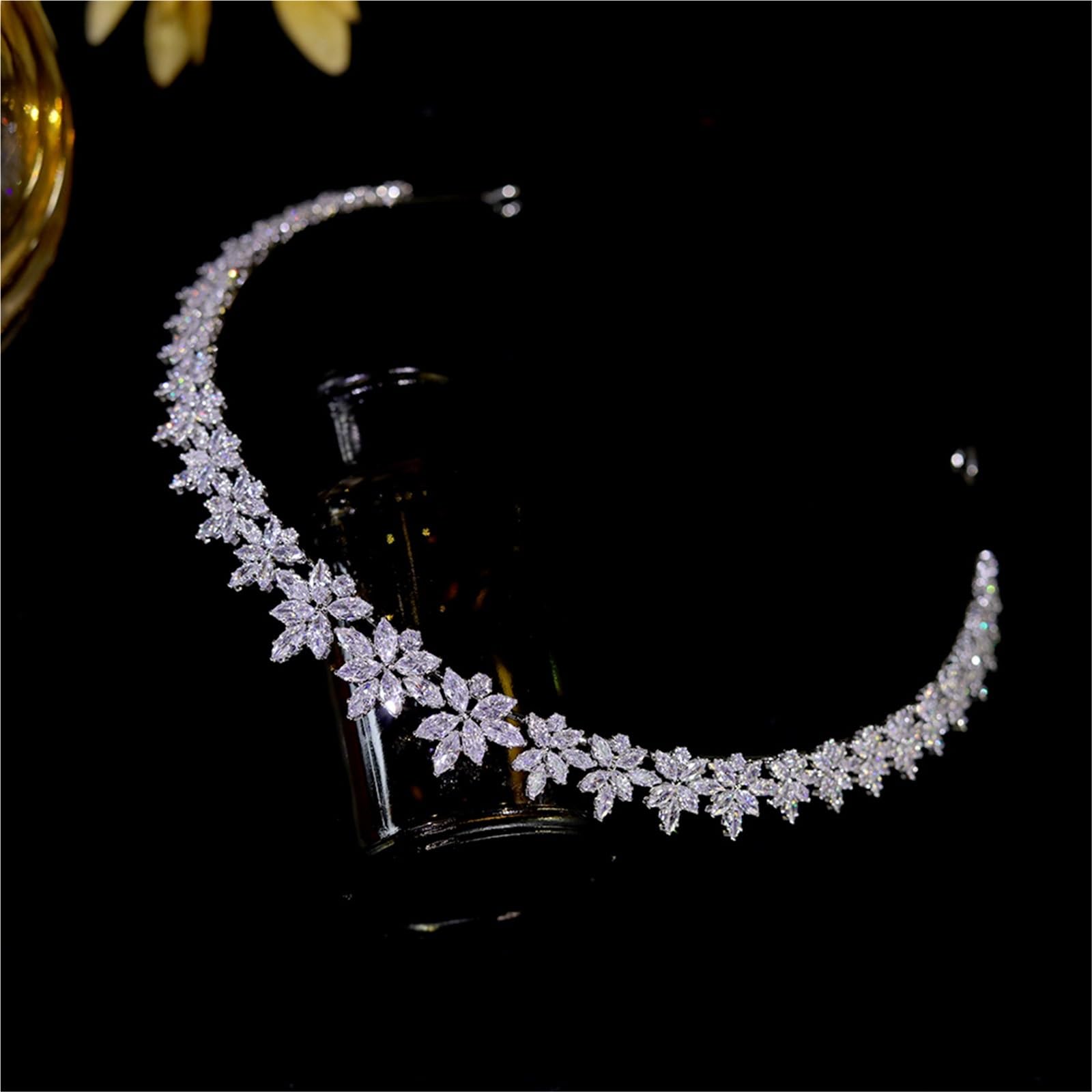 Silber Farbe verlängern Tiara Blumenkronen Hochzeit Kristall CZ Stirnband Braut Haarschmuck Schmuck