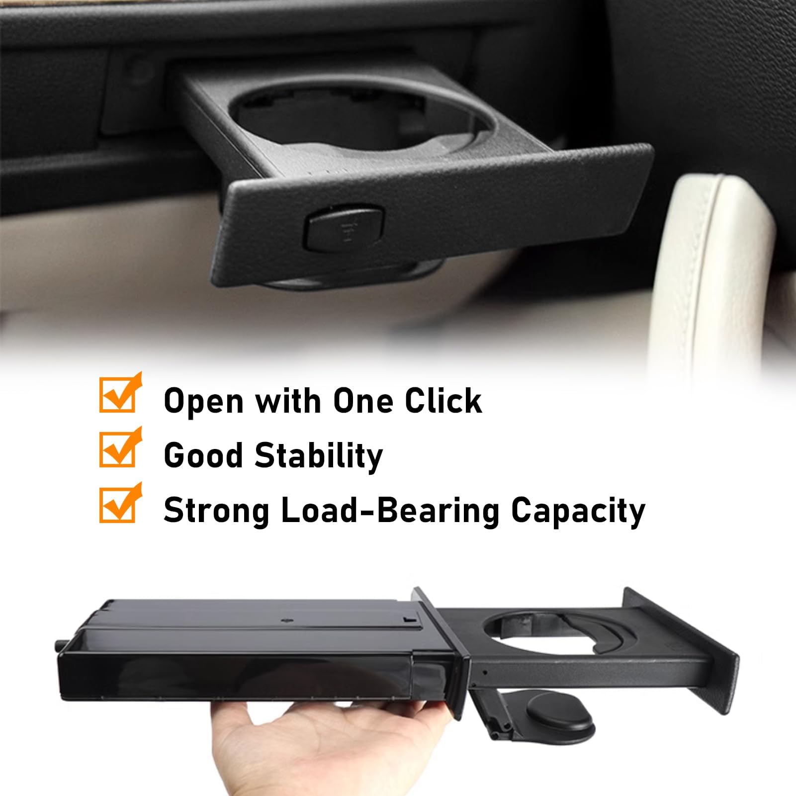 TTCR-II Compatibel met BMW bekerhouder auto 5-serie E60 E61 LCL 2002-2009 rechts intrekbare bekerhouder 5-serie E60 E61 520d, 520i, 523i, 525d, 525i, 530d, 530i, 530xd, 530xi,535d, 540i. ,545ii. M5