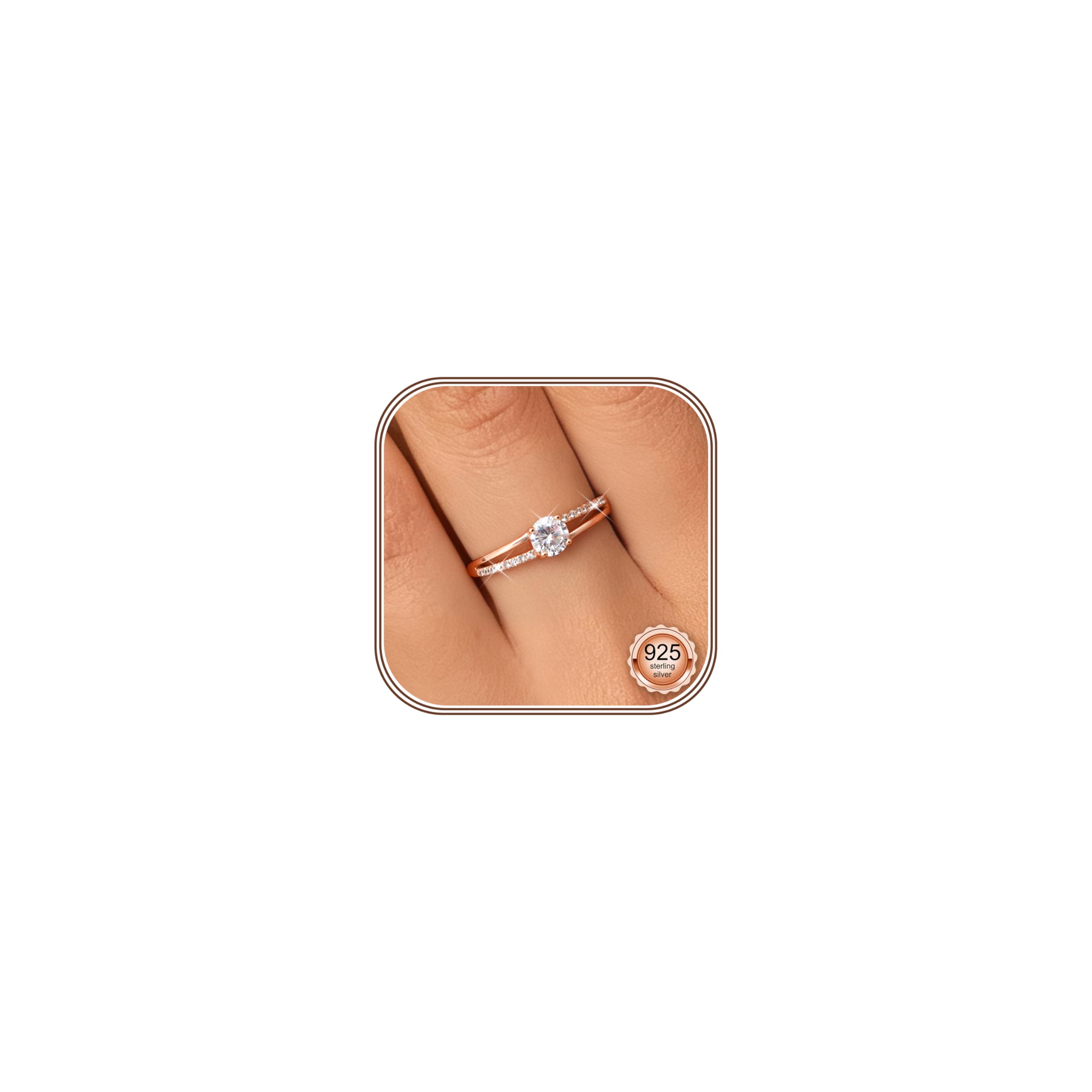 MILACOLATO Anillo de Plata de Ley 925 para Mujer Anillo de Rosa Oro