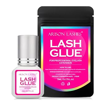 Eyelash Extension Color Glue 1 S Dry Waterproof Strong Bond for Eyelash Extensions Lash Adhesive for Lash Extensions 3-5 Weeks RetentionClear-5ml