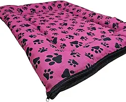 Caminha Pet Confortável para Cães e Gatos Tecido Resistente e Lavável Cama Colchonete para Cachorros e Gatos com Zíper(PNK,EXTRA G 115 X 84)