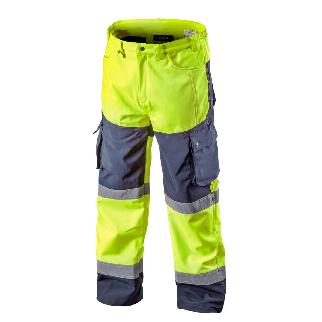 Pantalon de sécurité en softshell avec bandes réfléchissantes Orange fluo Jaune fluo Taille M